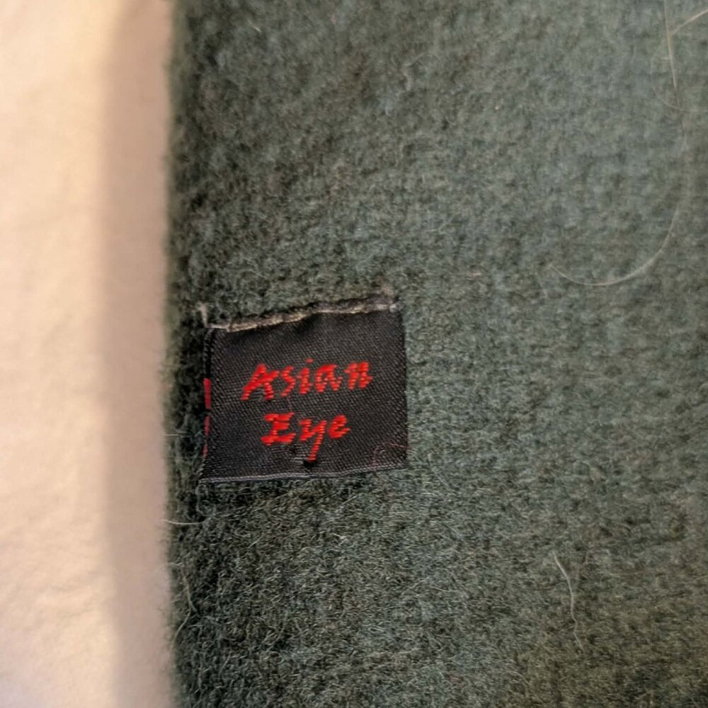 Asian Eye Wool Felt Beanie. Very warm. One Size Fits All. Green